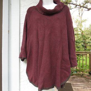 NWT Loft outlet Deep Collar Neckline Poncho 3/4 sleeve Sweater M/L